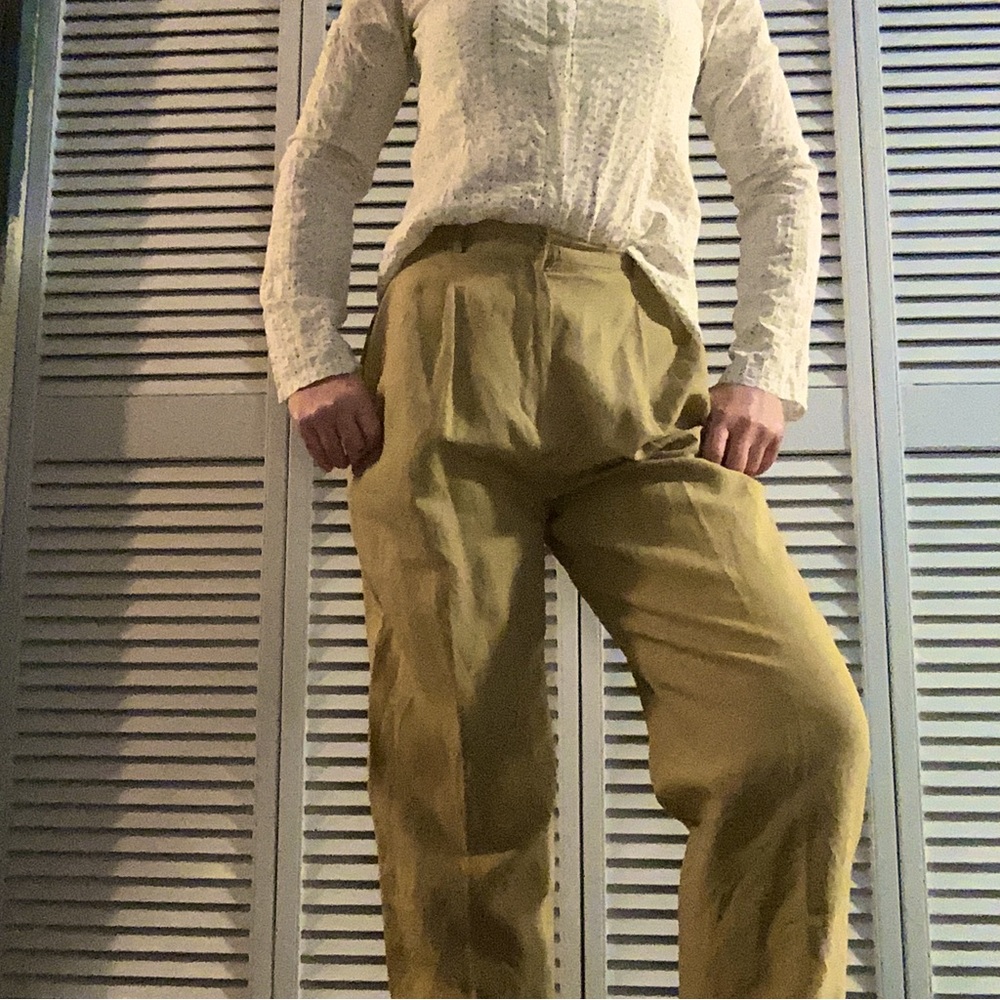 Laura Leigh Ltd linen slacks in Tan